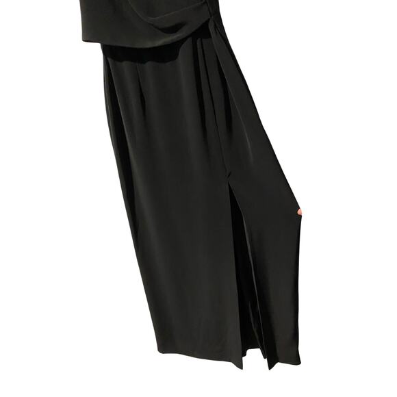 Jones New York Evening Midi Dress 8P Petite Black Rhinestones Chic Wedding Guest - Picture 6 of 7